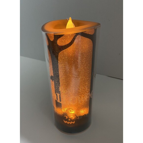 Silvestri  Flameless Candle  Happy Halloween Spooky Flickering 7.25 high Battery - Picture 3 of 9